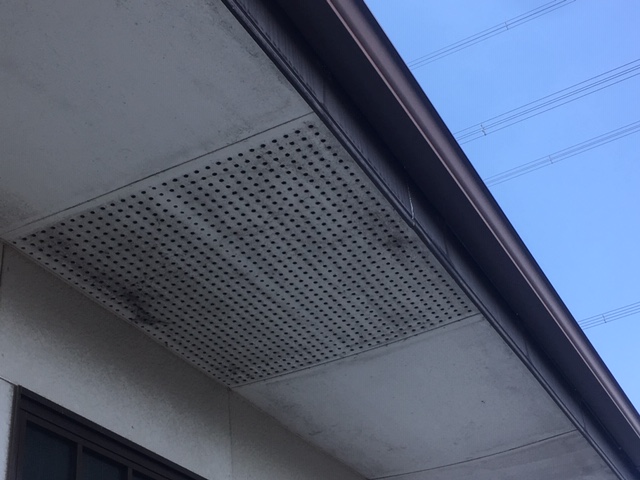 糟屋郡 軒天劣化 黒ずみ 汚れの事例